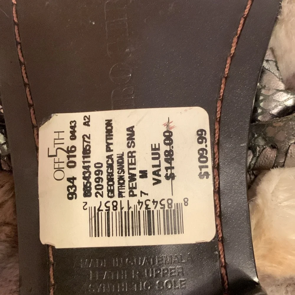 JACK ROGERS Leather Georgia Python Sandals — 7 - Picture 9 of 11